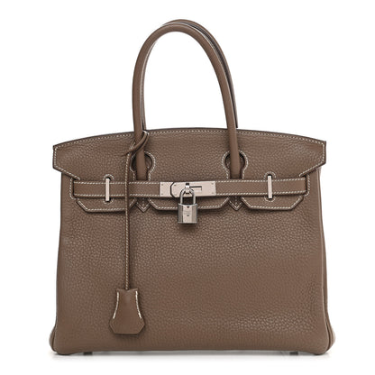 Hermes Taurillon Clemence Birkin 30 Etoupe 1 of 23