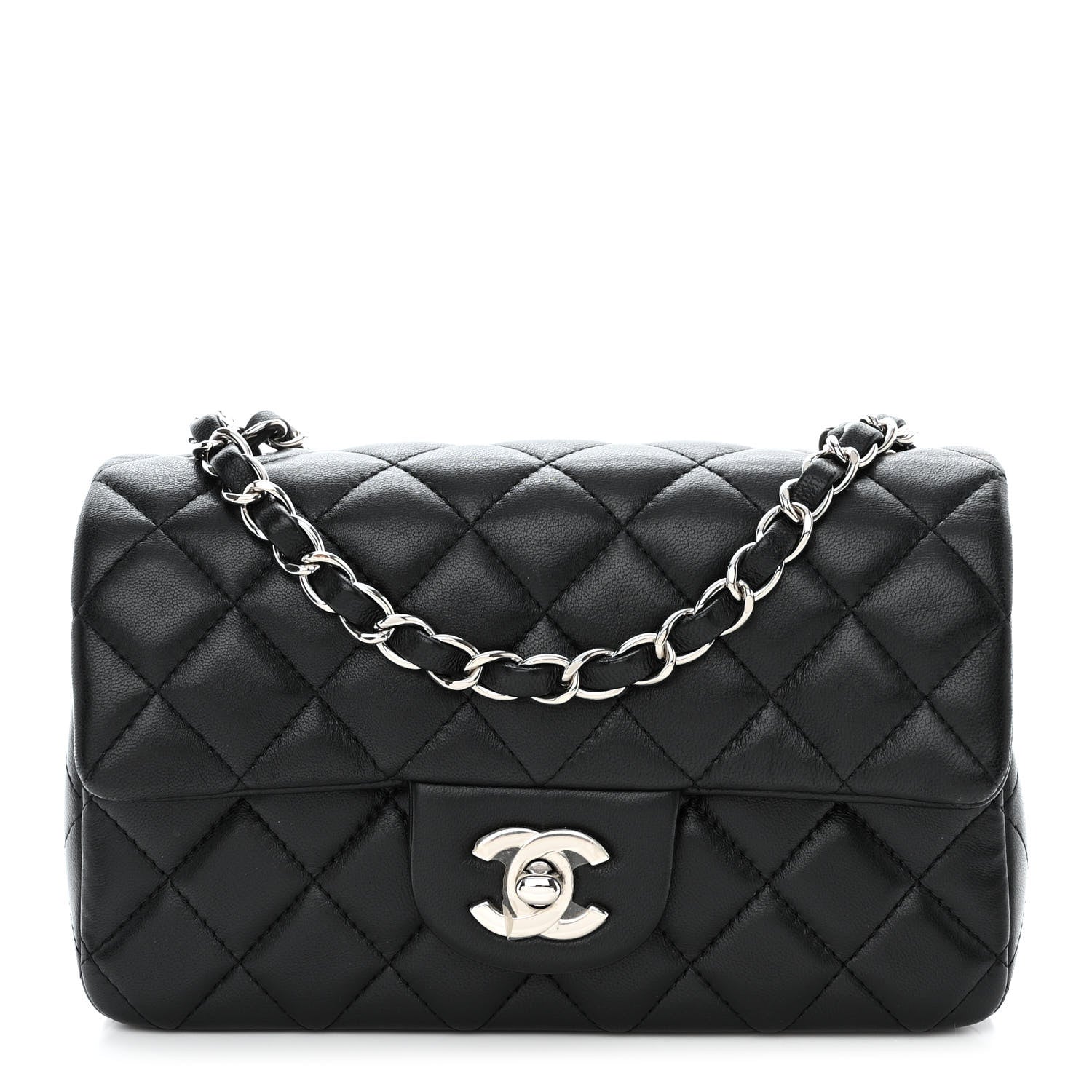 Chanel Lambskin Quilted Mini Rectangular Flap Black 1 of 11