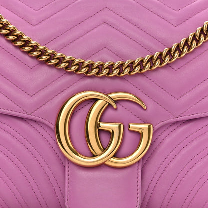 Gucci Calfskin Matelasse Medium GG Marmont Shoulder Bag Candy Mousse 9 of 20