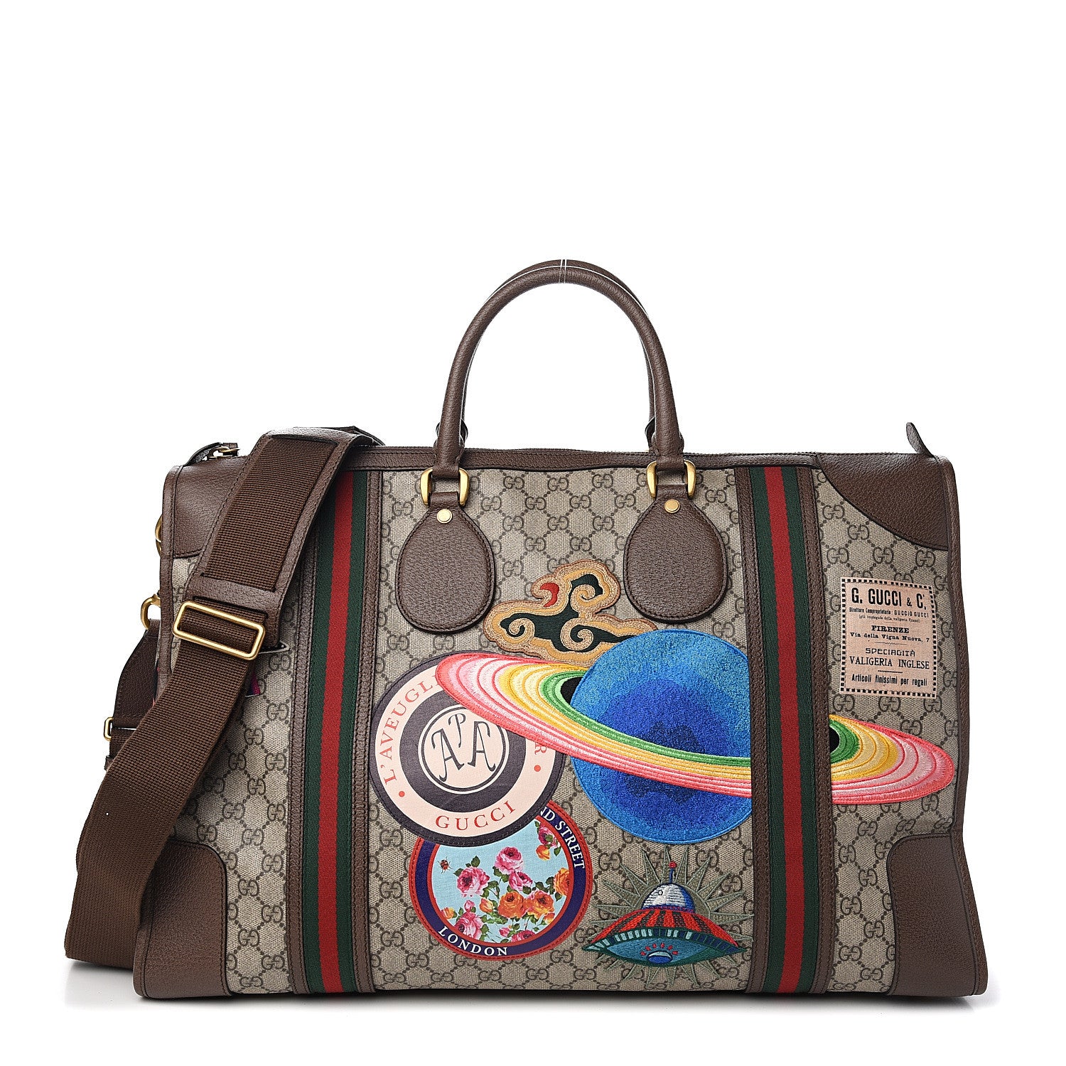 Gucci Soft GG Supreme Monogram Courrier Large Duffle Bag Beige New Acero Multicolor 1 of 9