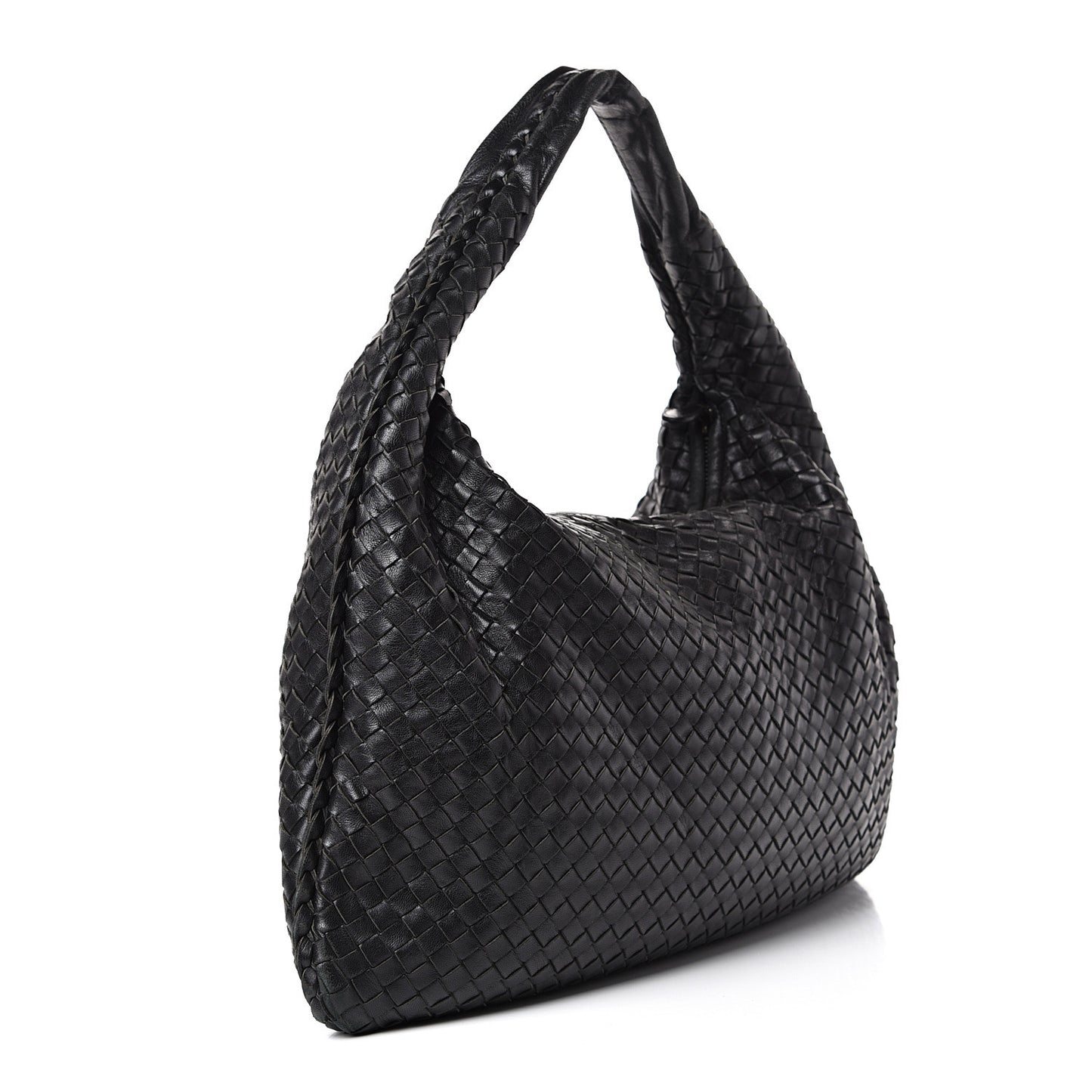 Nappa Intrecciato Large Veneta Hobo Black