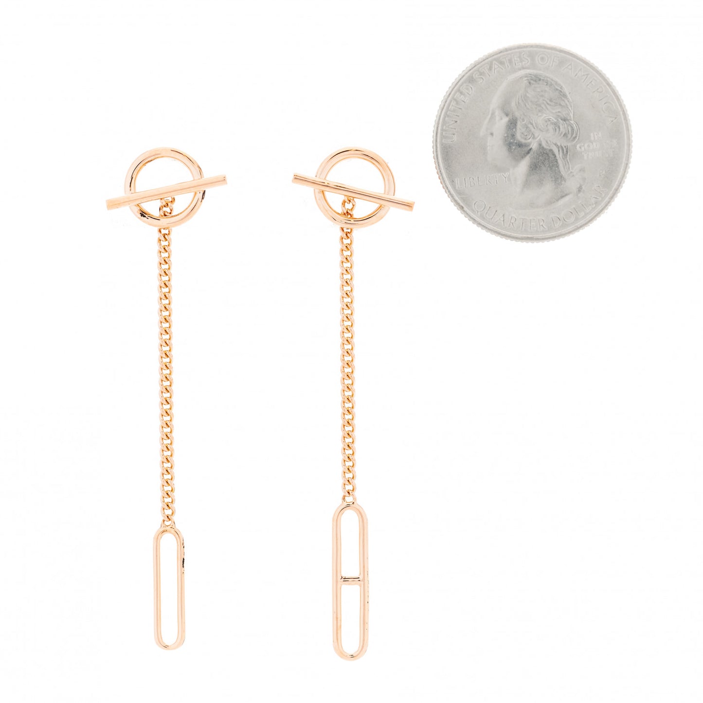 18K Rose Gold Echappee Asymmetric Earrings