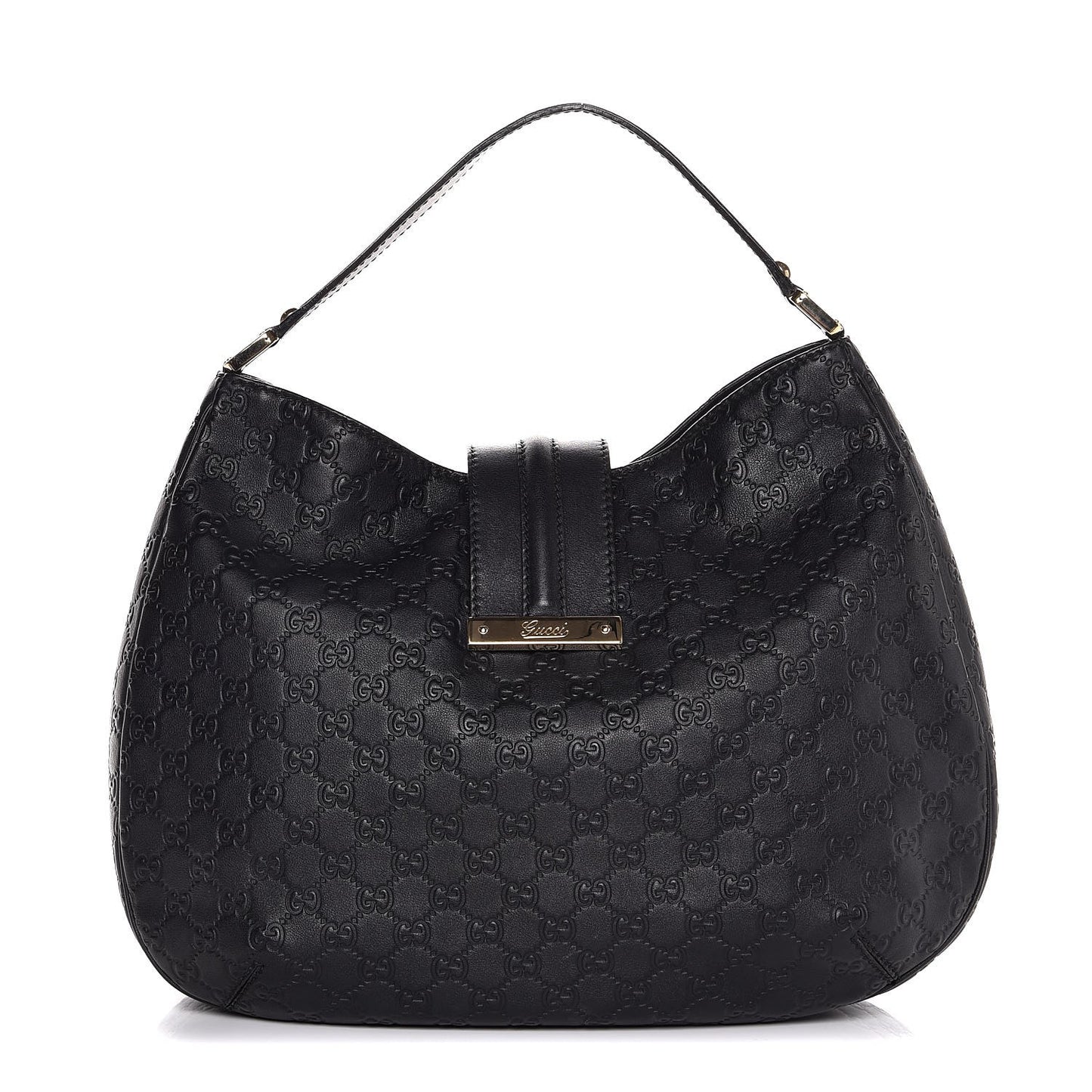 Guccissima Large New Ladies Web Hobo Black