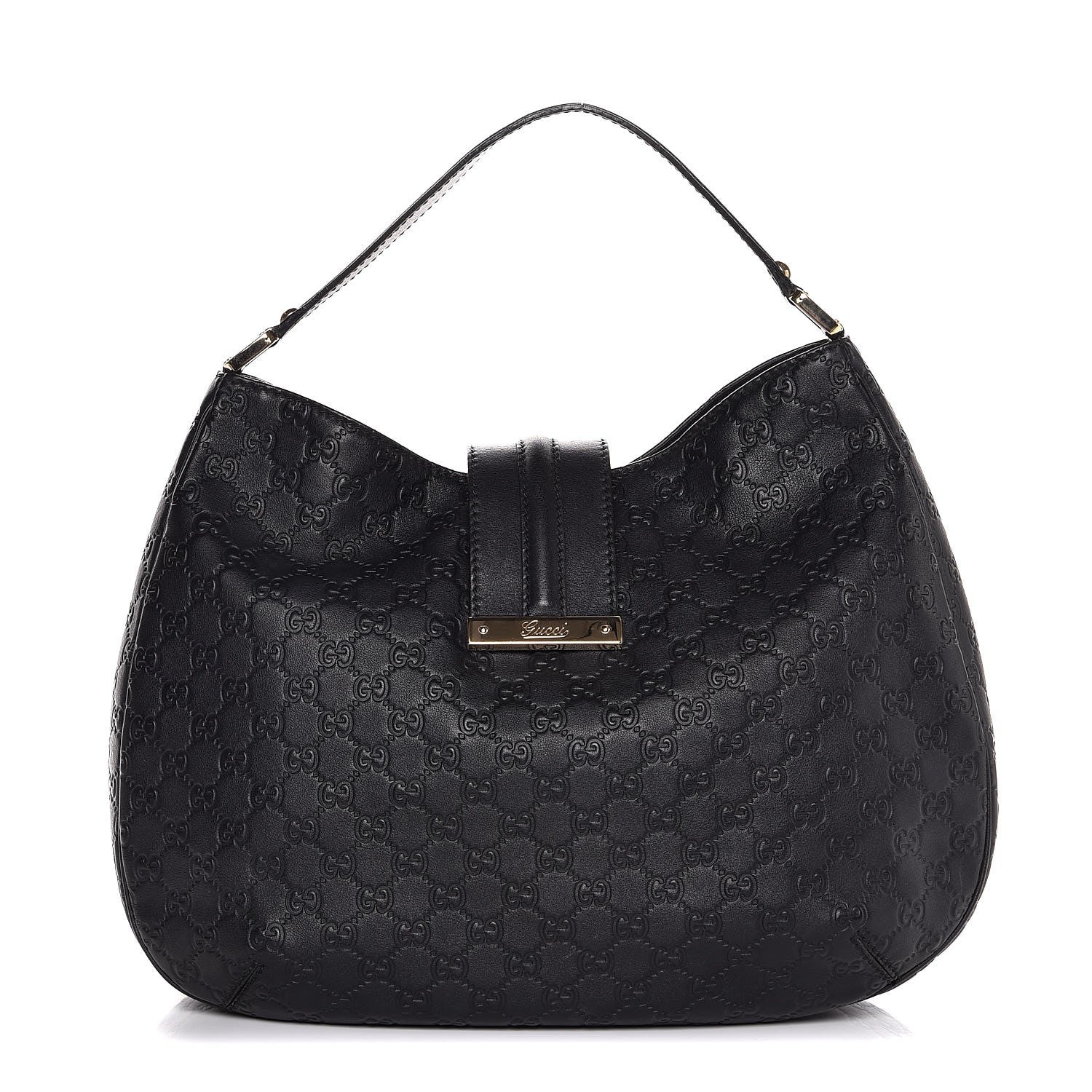 Gucci Guccissima Large New Ladies Web Hobo Black 1 of 7
