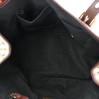 Burberry Haymarket Check Studded Satchel Chocolate 5 of 11