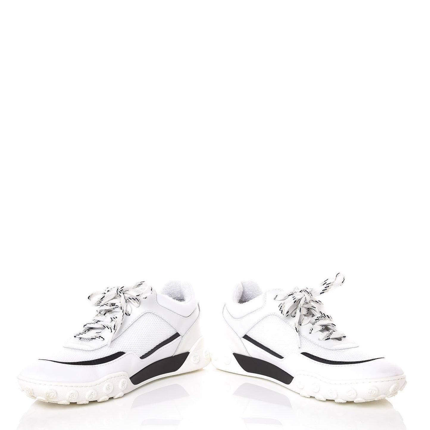 Calfskin Mesh Sneakers 36 White