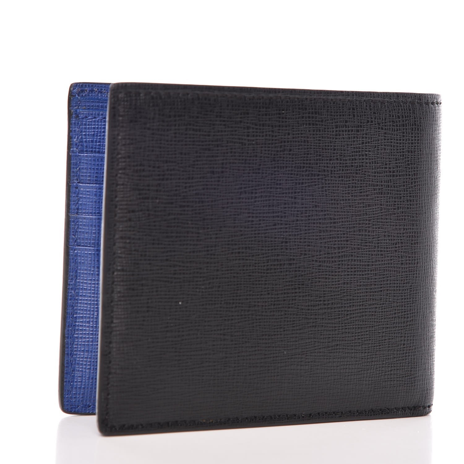 Fendi Vitello Elite Flamingo Mink Karlito Studded Bi-Fold Wallet Black White Plaster 3 of 9