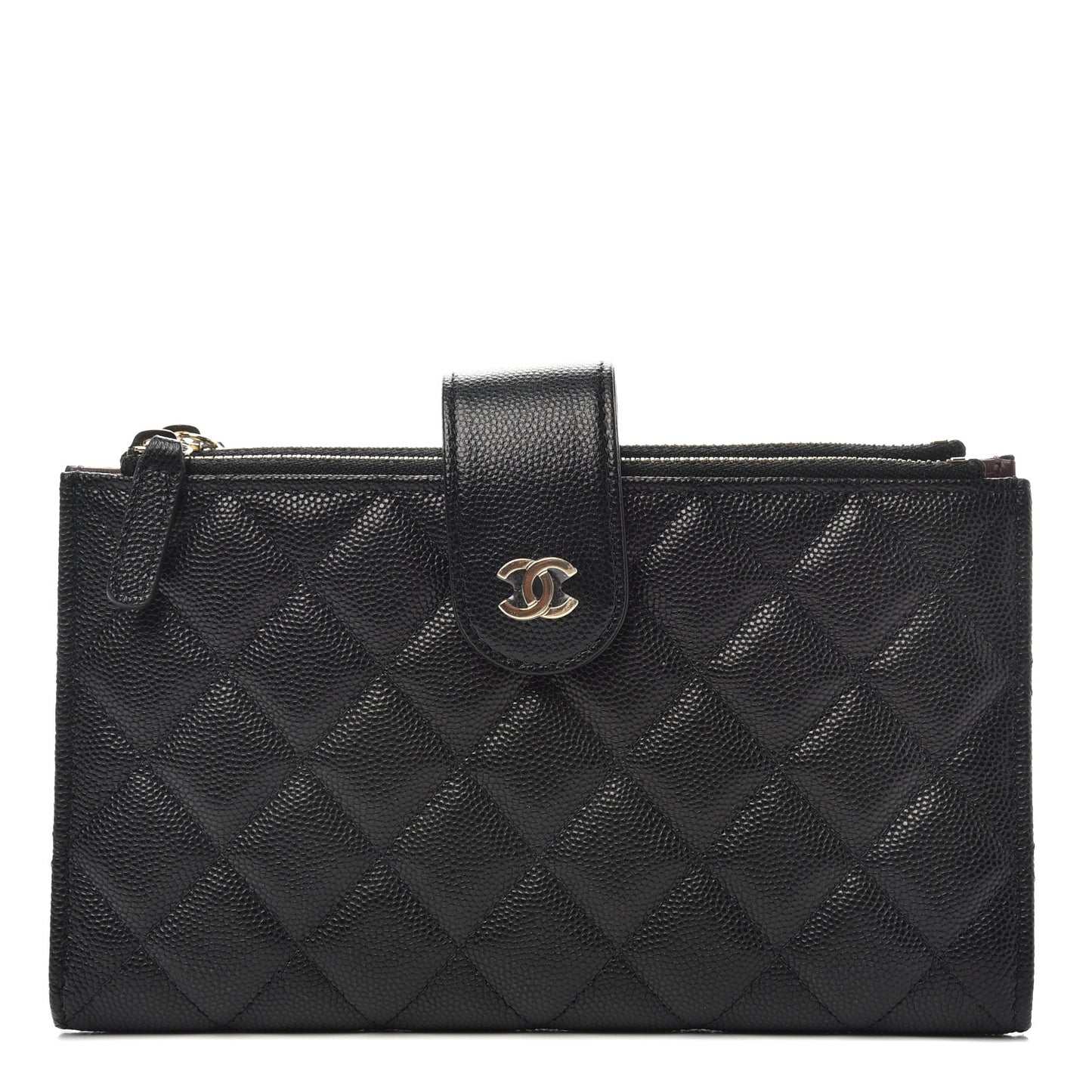 Caviar Quilted Organizer Wallet Black