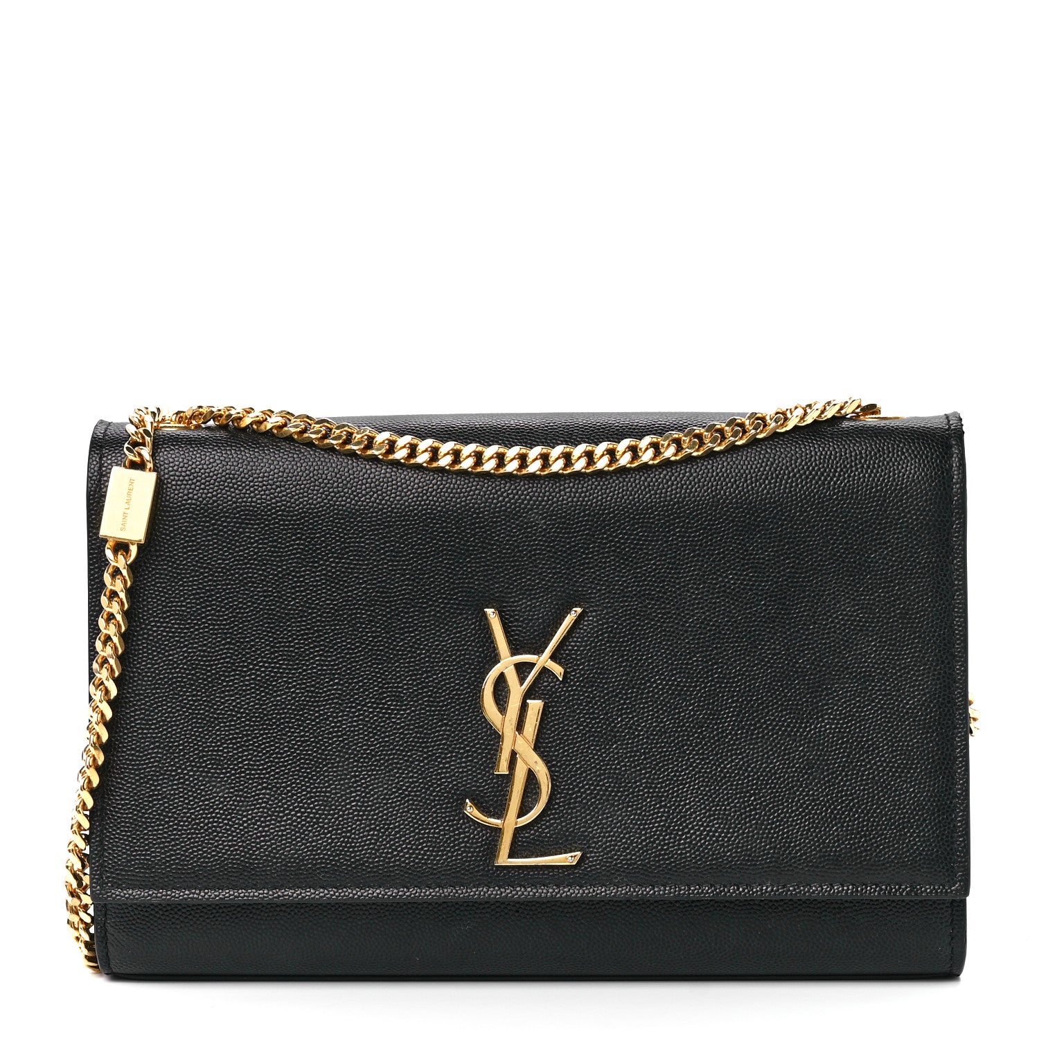 Saint Laurent Grain De Poudre Medium Classic Monogram Kate Satchel Black 1 of 12