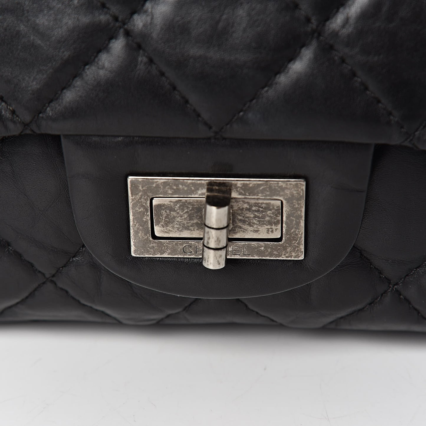 Aged Calfskin Quilted 2.55 Reissue 227 Flap Black