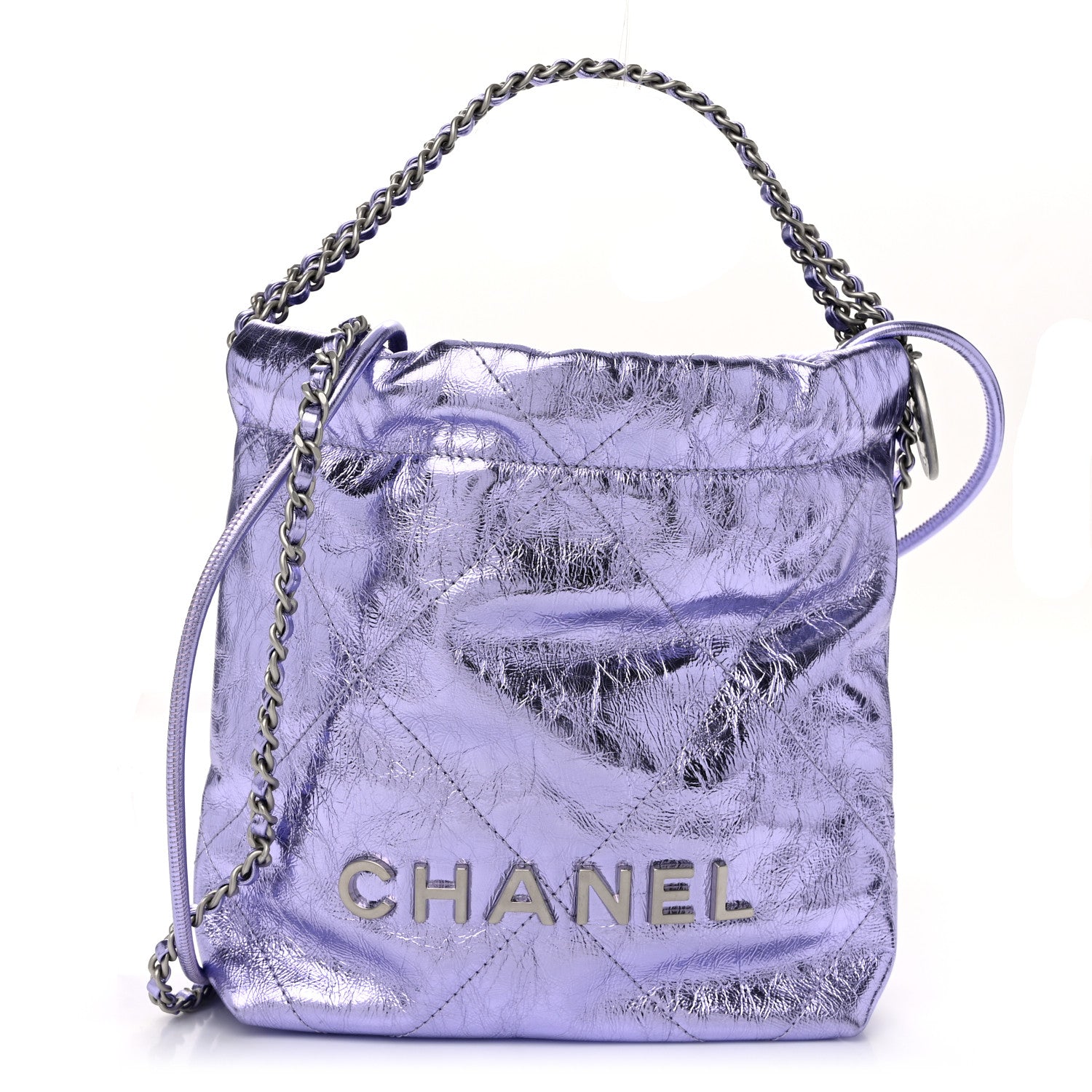 Chanel Metallic Calfskin Quilted Mini Chanel 22 Lilac 1 of 10