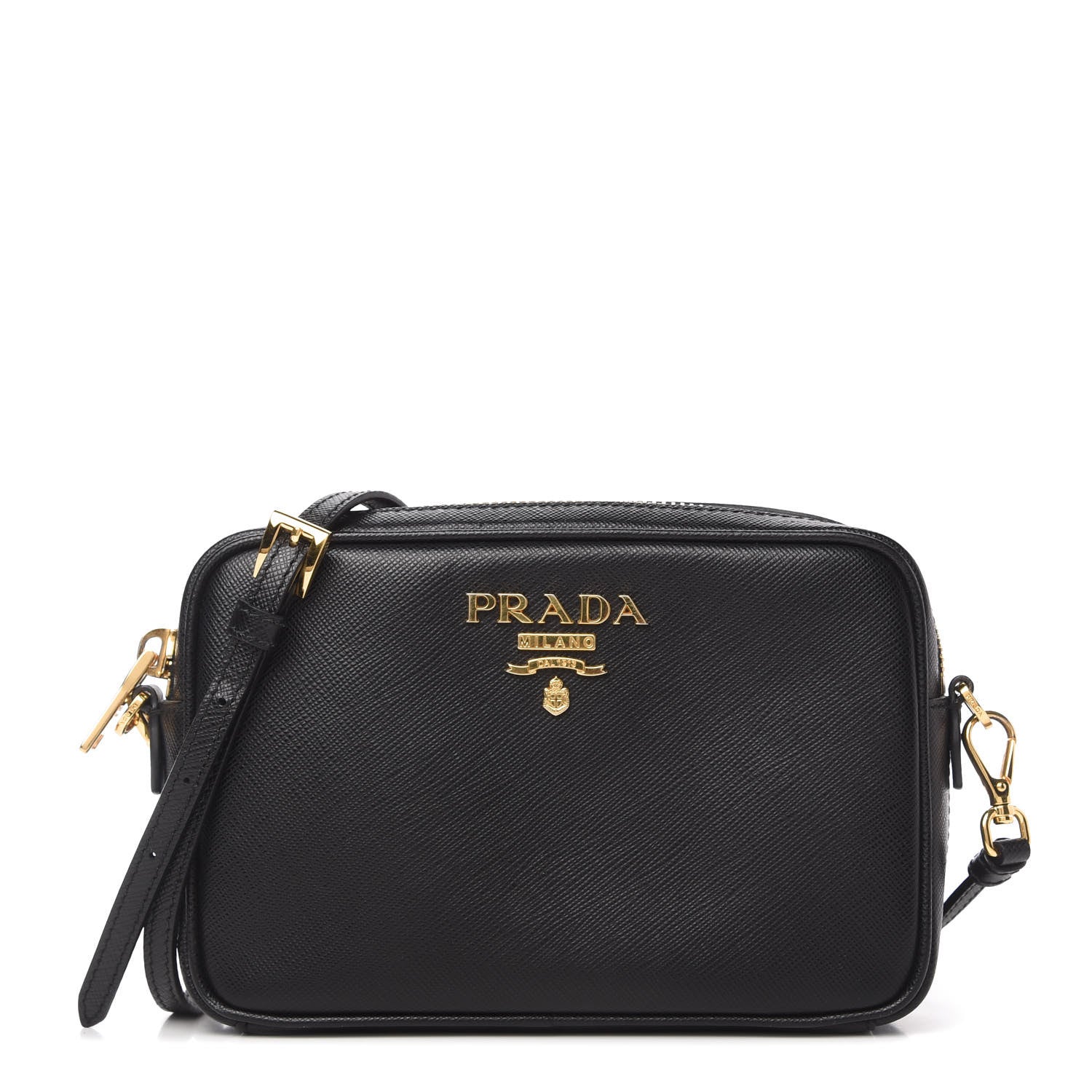 Prada Saffiano Lux Small Camera Crossbody Bag Black 1 of 10
