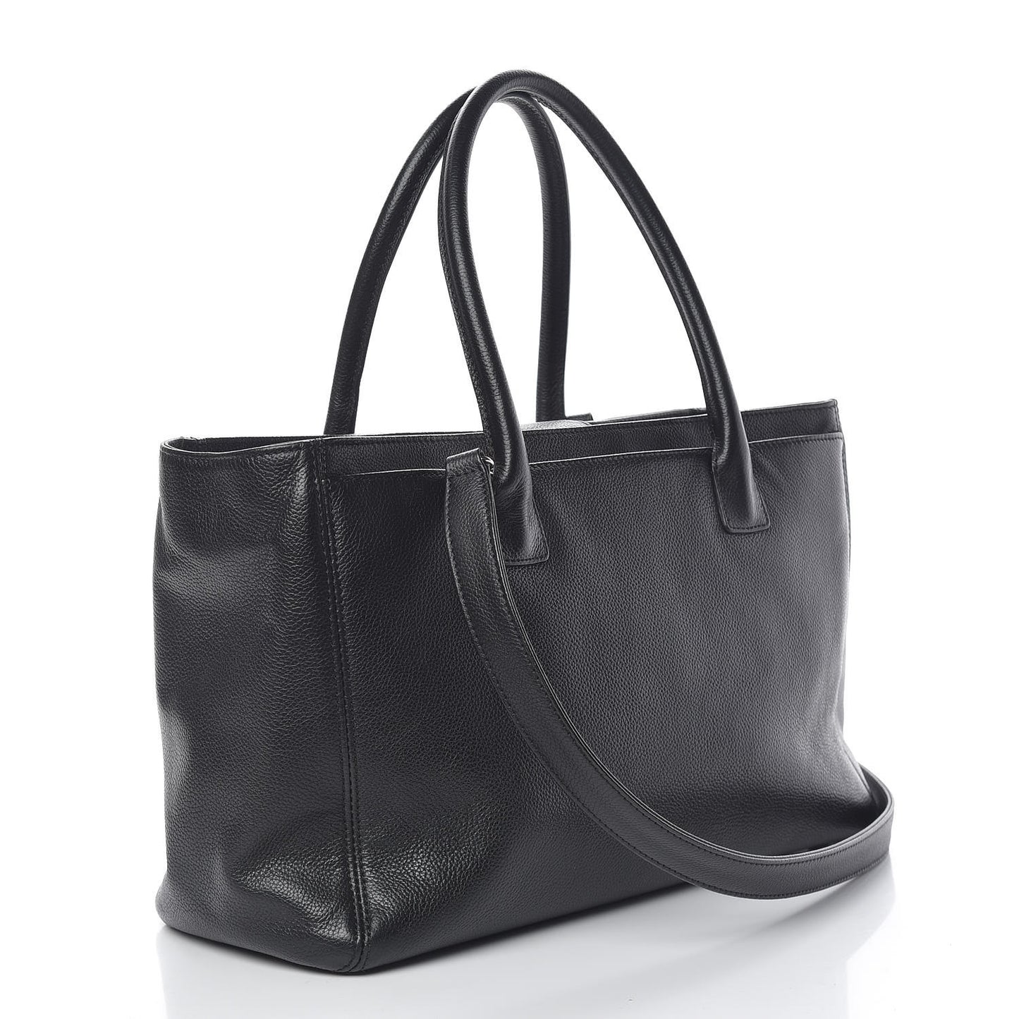 Calfskin Cerf Shopper Tote Black