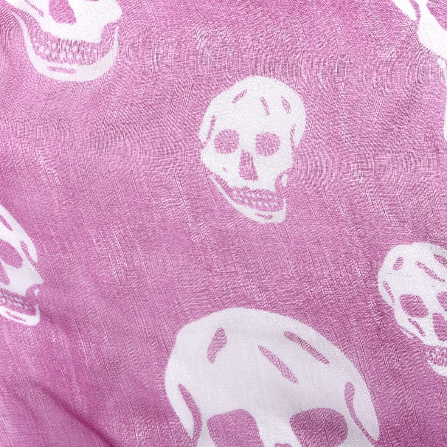 Alexander McQueen Silk Chiffon Skull Scarf Fuxia 3 of 4