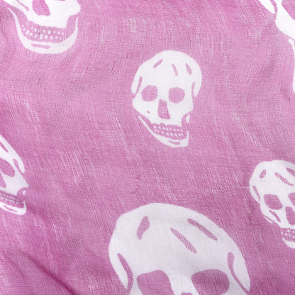Alexander McQueen Silk Chiffon Skull Scarf Fuxia 3 of 4