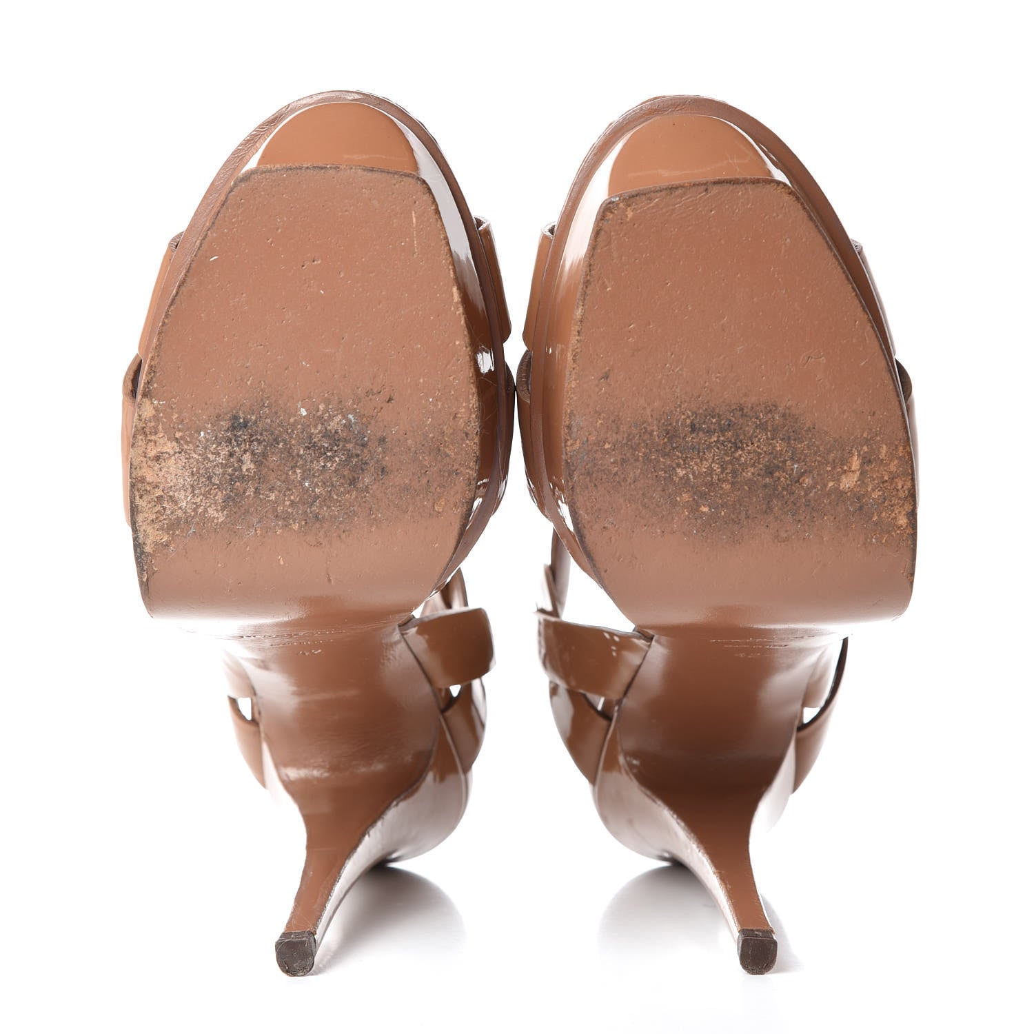 Saint Laurent Patent Tribute 105 Platform Sandals 42 Light Clay 7 of 14