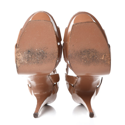 Saint Laurent Patent Tribute 105 Platform Sandals 42 Light Clay 7 of 14