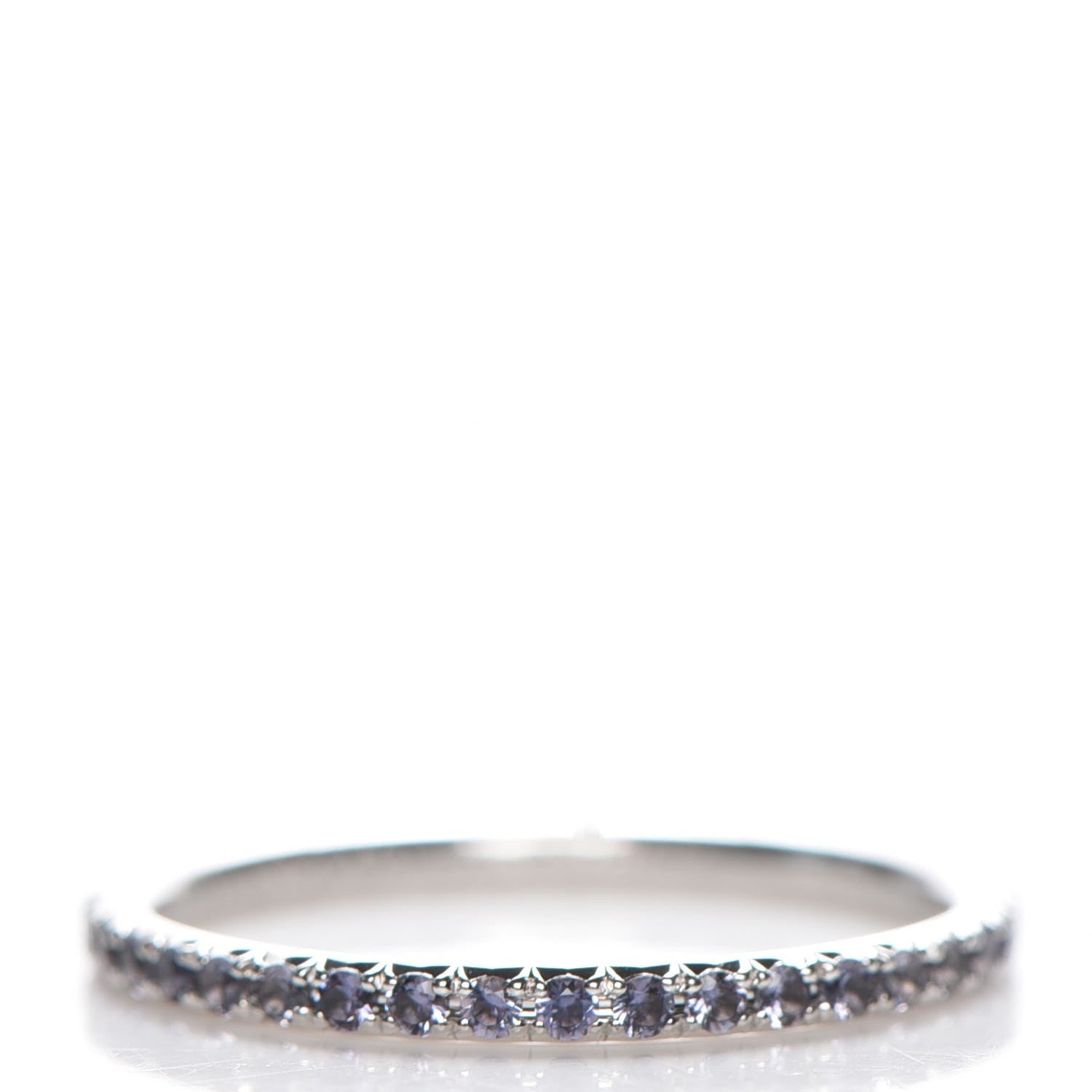 Tiffany 18K White Gold Iolite Metro Ring 4.25 1 of 7