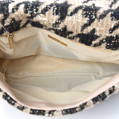 Chanel Tweed Maxi 19 Flap Beige Black 5 of 11