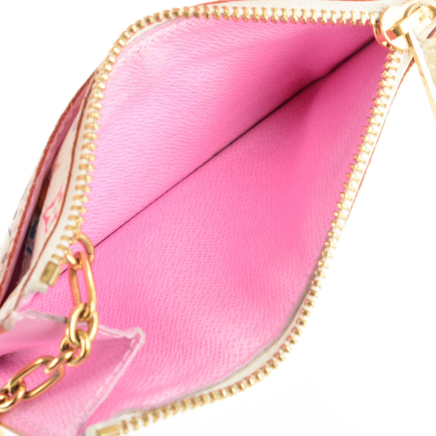 Louis Vuitton Monogram Multicolor Key Pouch White Litchi 4 of 6