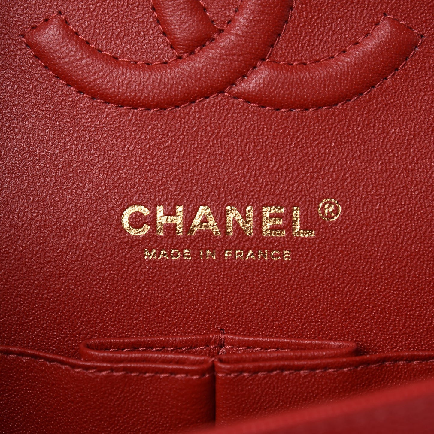Caviar Quilted Medium Double Flap Red