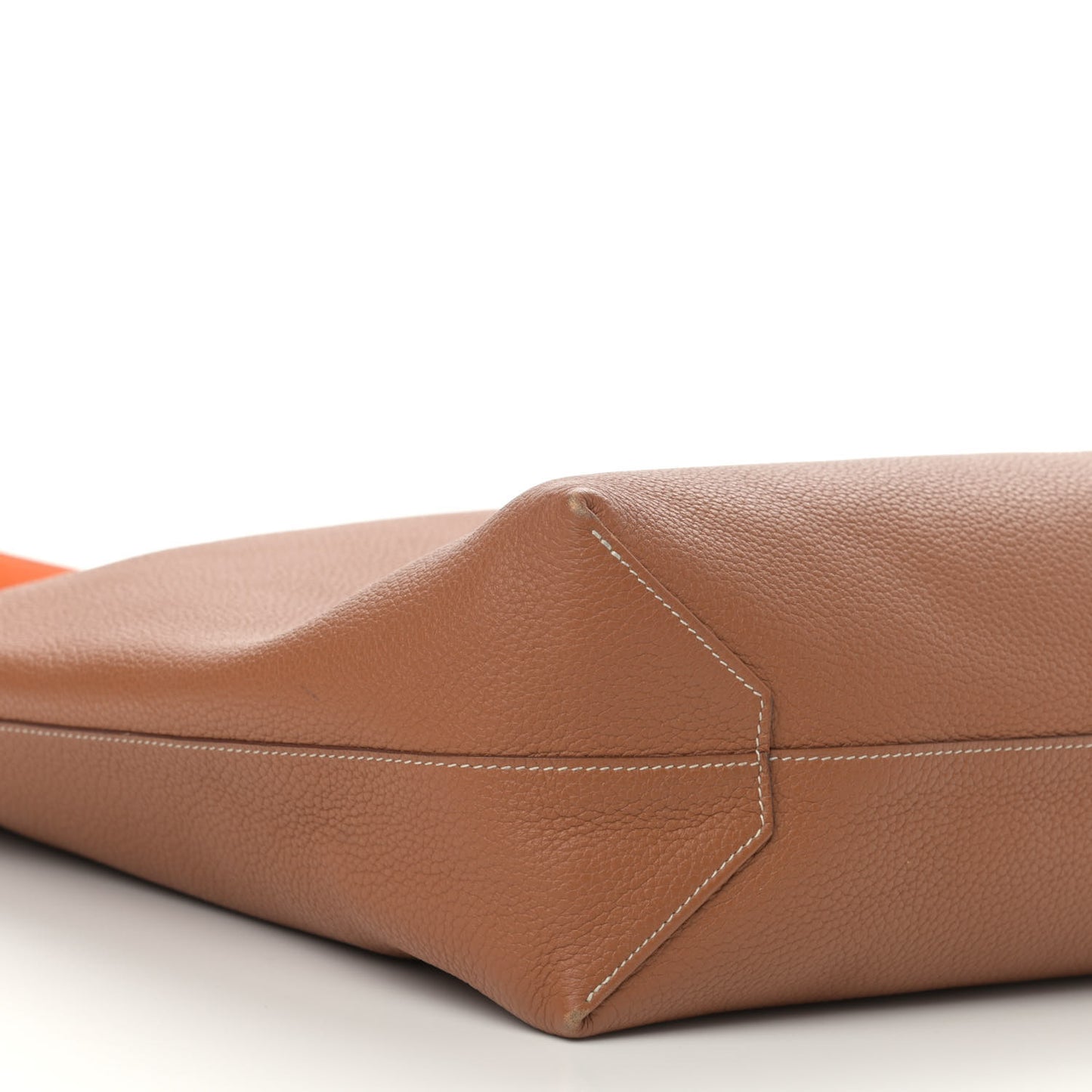 Taurillon Clemence Double Sens 45 Reversible Tote Orange Gold