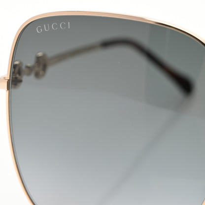 Gucci Metal Horsebit Square Frame Sunglasses GG0879S Gold 7 of 7