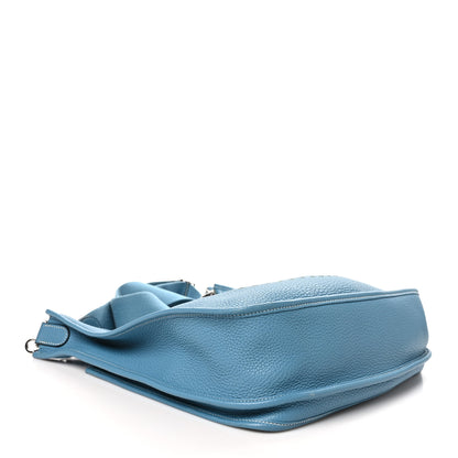 Hermes Taurillon Clemence Evelyne III GM Blue Jean 4 of 11