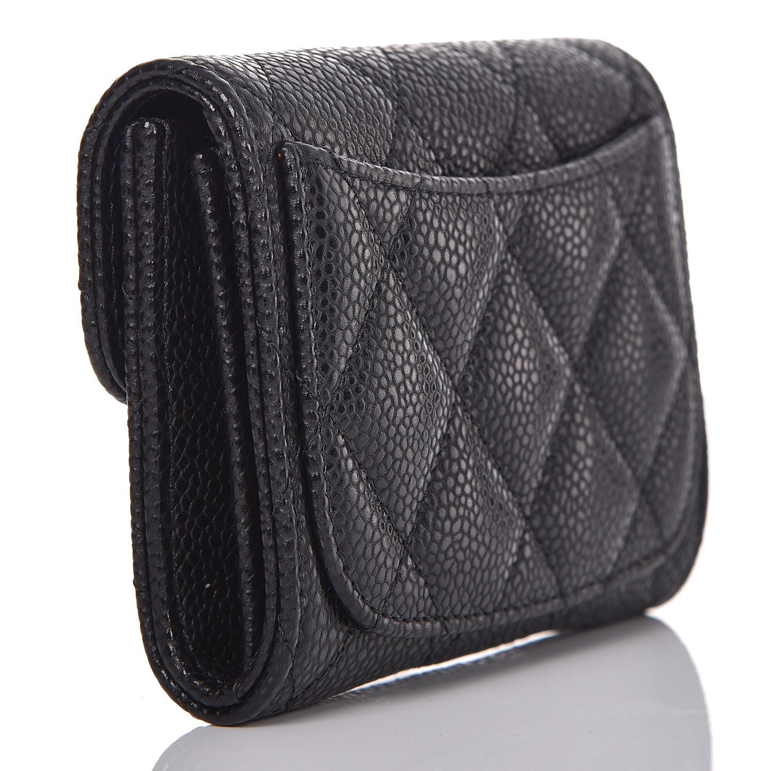 Chanel Caviar Quilted Flap Card Holder Wallet Black 3 of 8