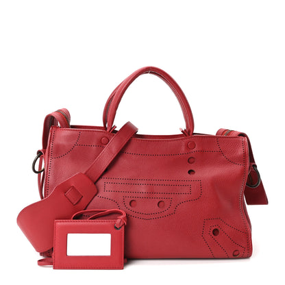 Balenciaga Veau Soyeux Perforated Blackout Hardware S City Rouge Groseille 3 of 11