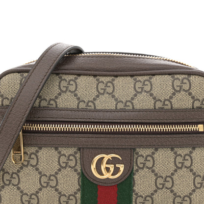 Gucci GG Supreme Monogram Textured Dollar Calfskin Mini Ophidia Shoulder Bag Beige Ebony New Acero 8 of 10