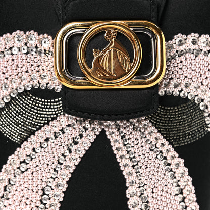 Lanvin Satin Sequin Small Swan Bucket Bag  Black 7 of 14