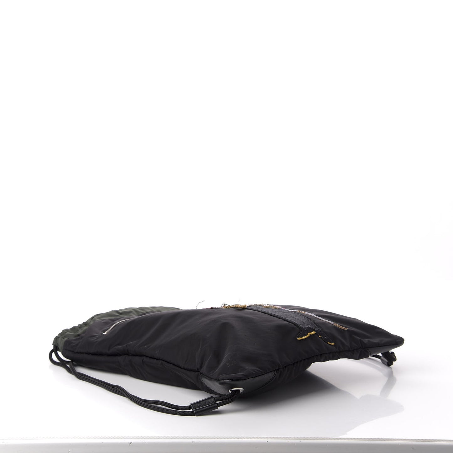 Nylon Dog Patch Drawstring Backpack Black