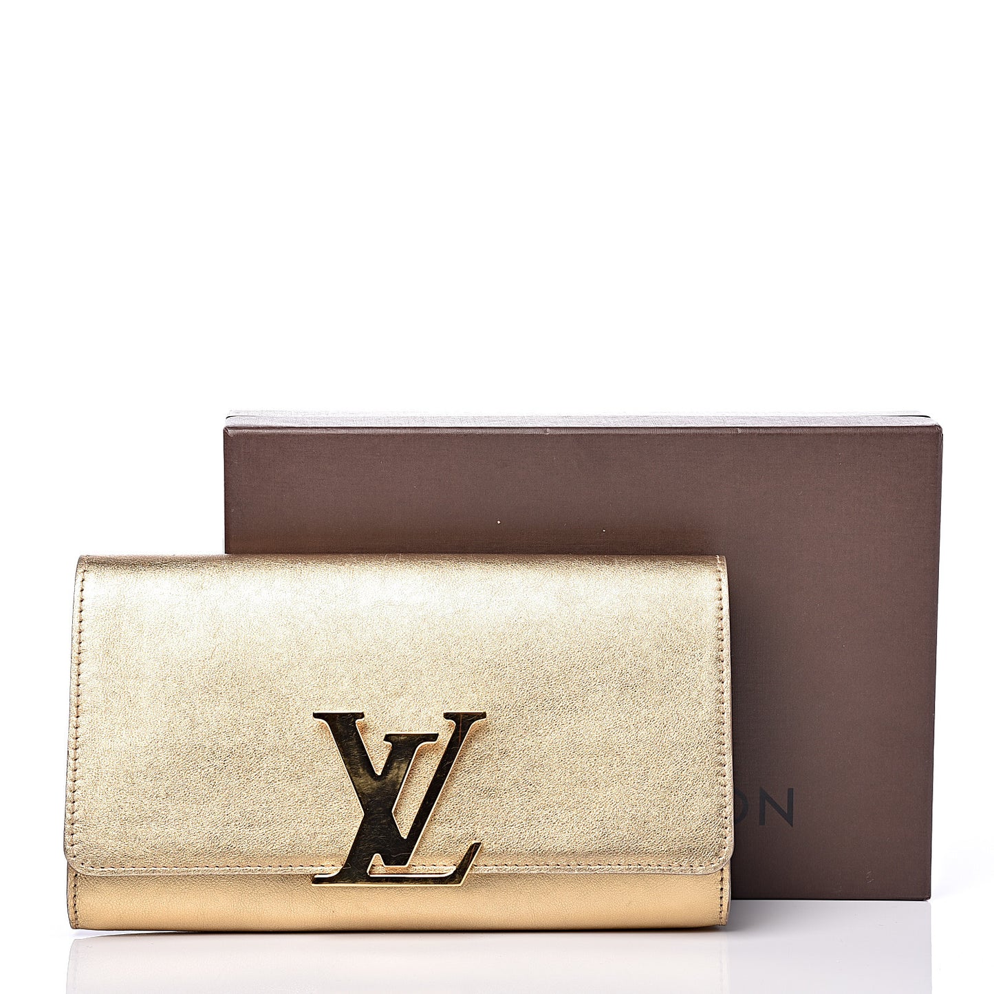 Calfskin Neo Sobe Louise EW Clutch Gold