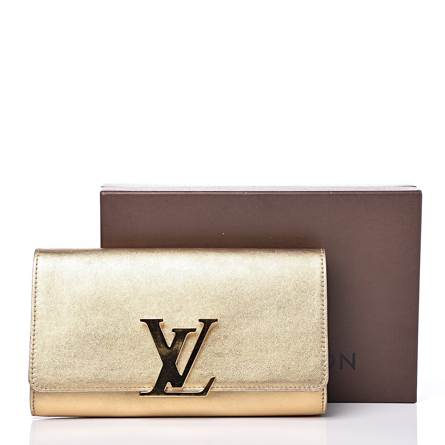 Louis Vuitton Calfskin Neo Sobe Louise EW Clutch Gold 13 of 13