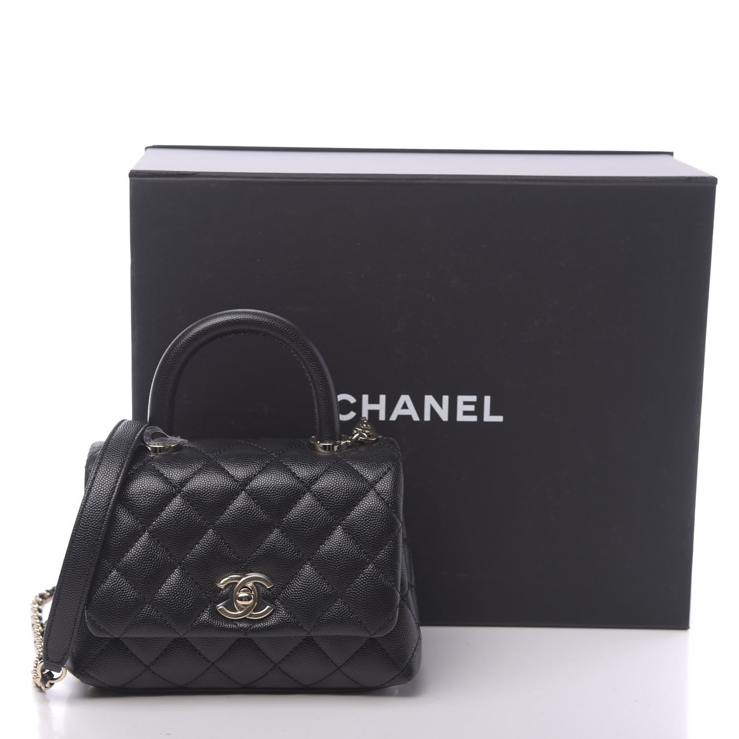 Chanel Caviar Quilted Extra Mini Coco Handle Flap Black 11 of 11