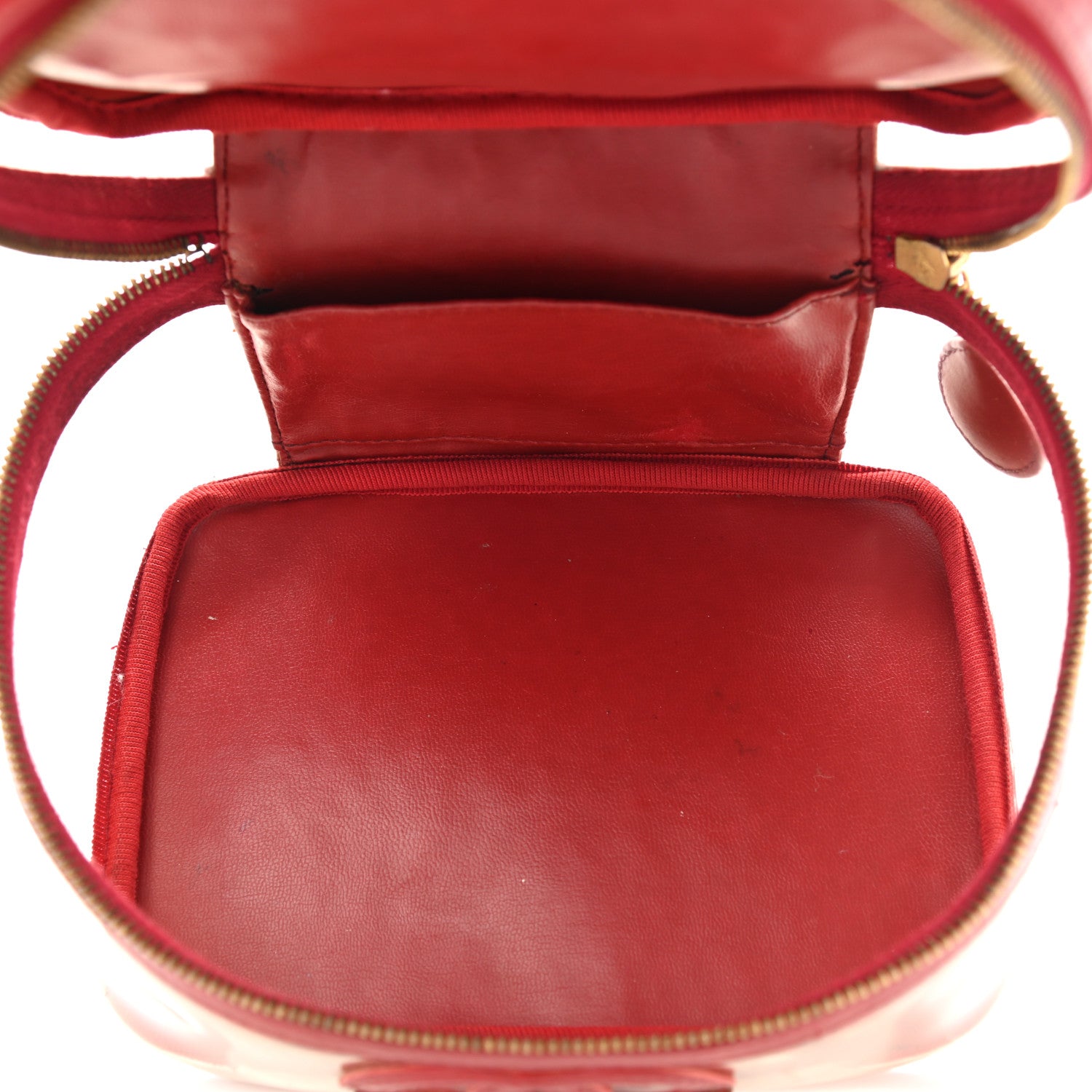 Chanel Calfskin PVC Vanity Cosmetic Case Red 5 of 22