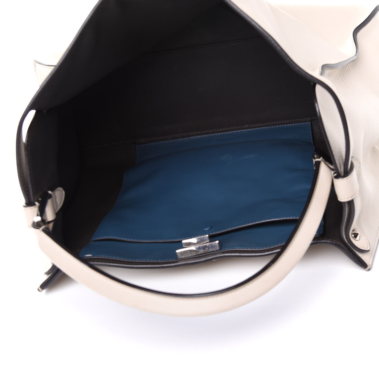 Fendi Vitello Seta Century Large Peekaboo X-Lite Latte Balena 4 of 8