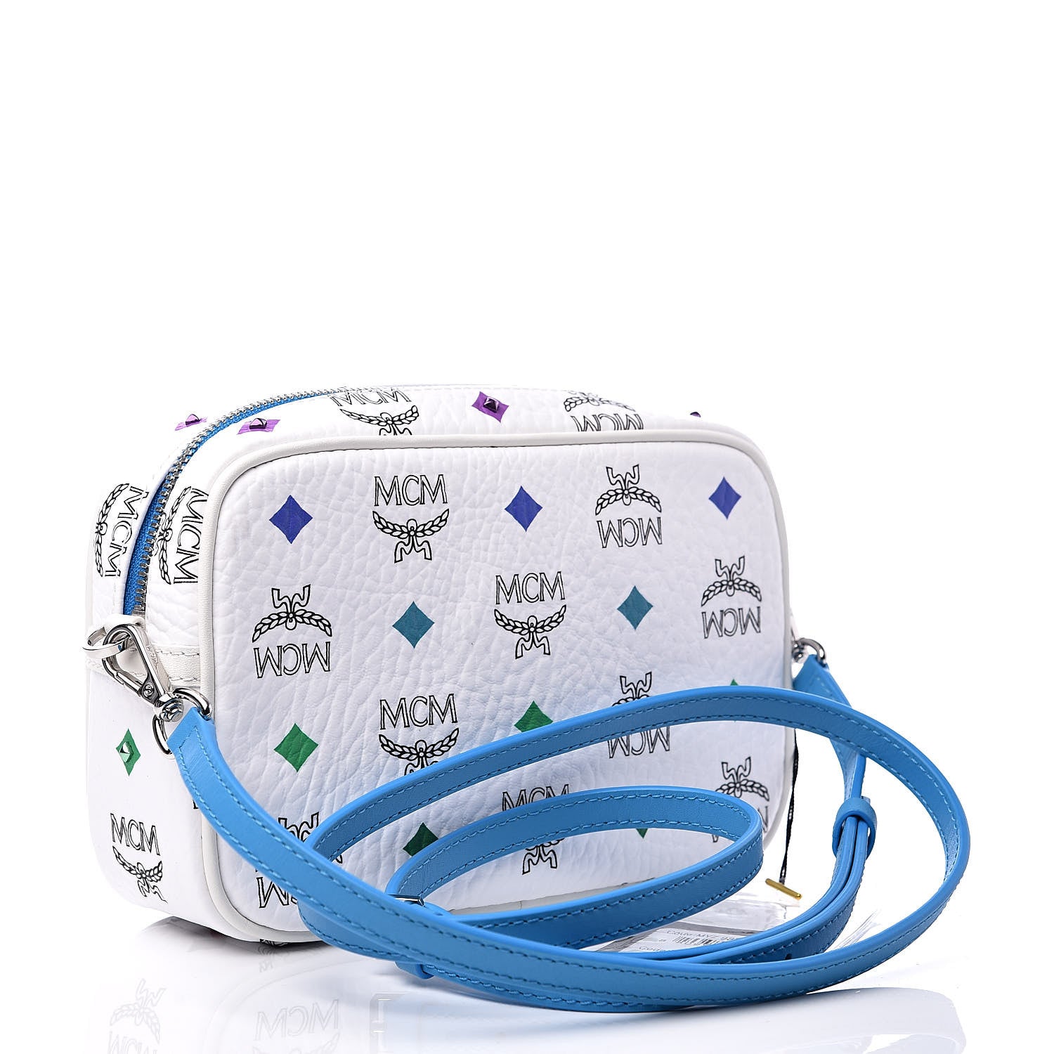 MCM Skyoptic Visetos Spectrum Diamond Camera Bag White 4 of 11