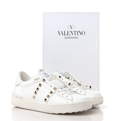 Valentino Garavani Calfskin Rockstud Untitled Open Sneakers 38.5 White 10 of 10