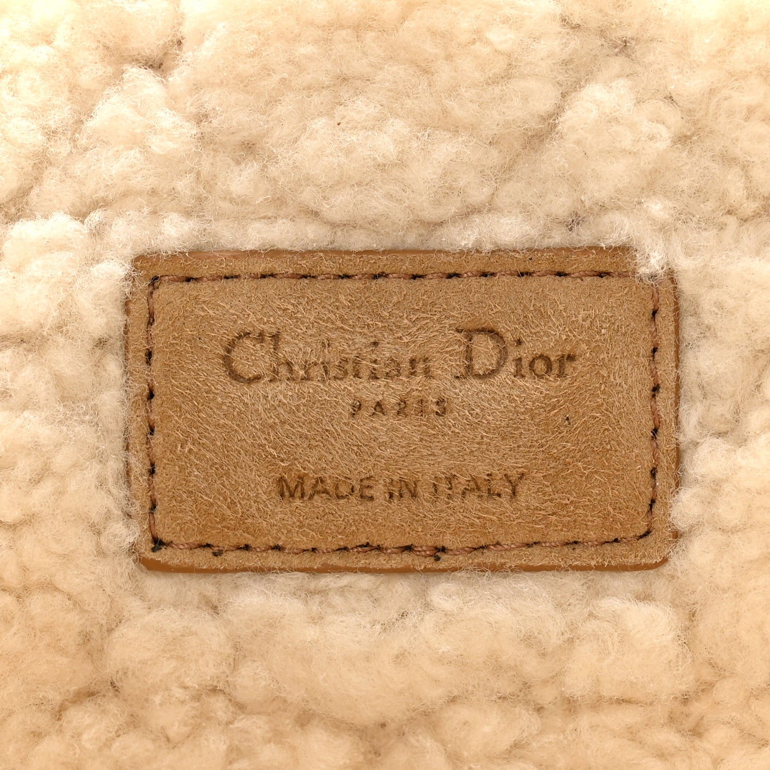 Christian Dior Shearling Cannage Large Caro Bag Camel 6 of 10