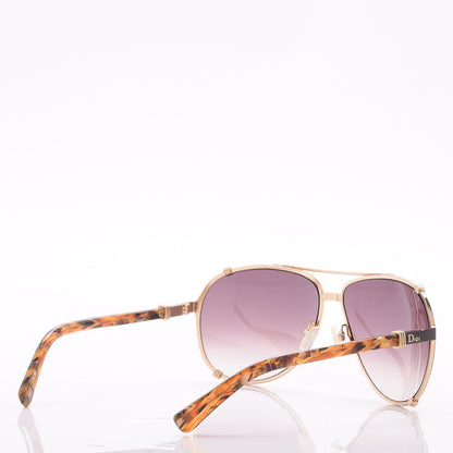 Christian Dior Chicago 2 Aviator Sunglasses Gold Grey 3 of 8