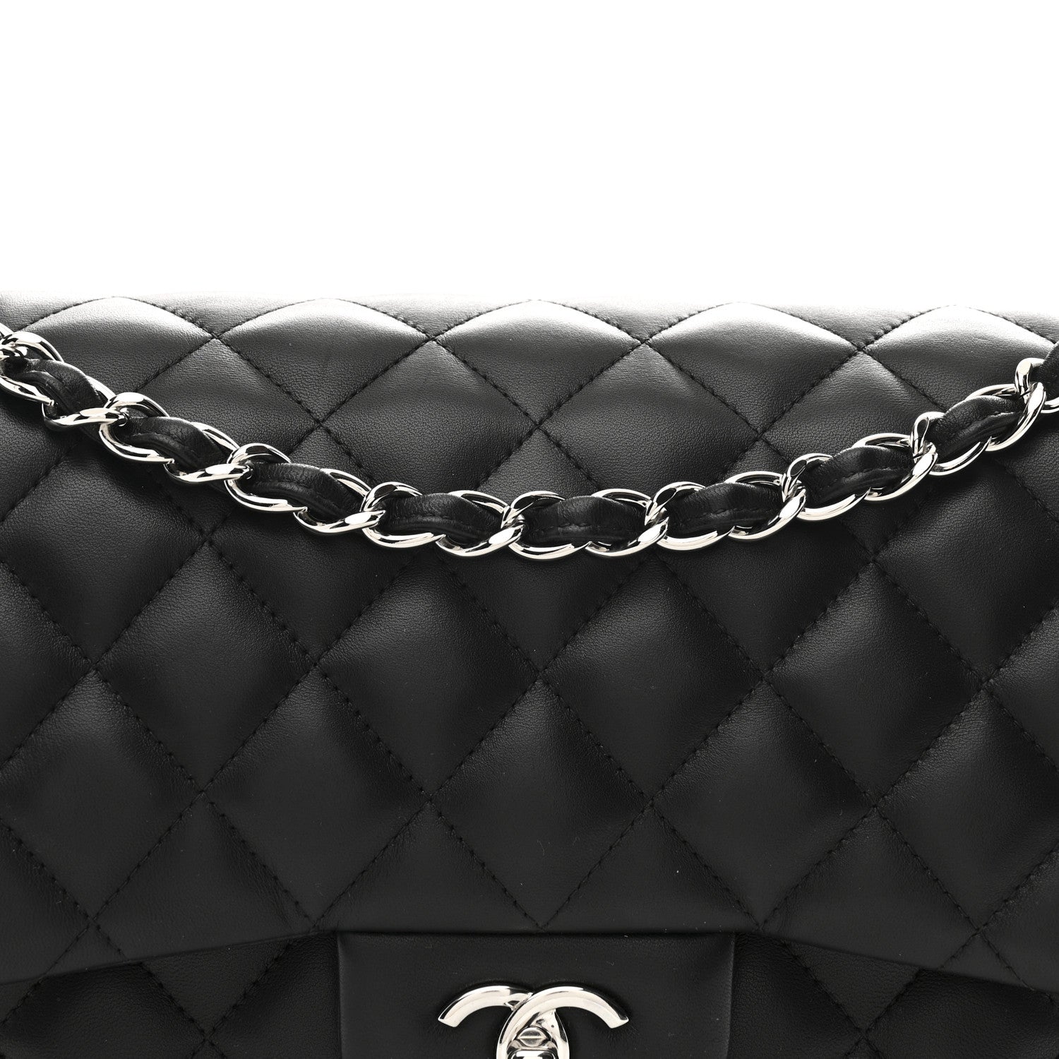 Chanel Lambskin Quilted Jumbo Double Flap Black 8 of 11