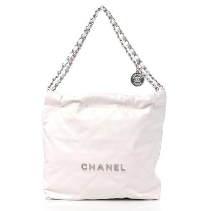 Chanel Shiny Calfskin Quilted Small Chanel 22 White 3 of 11