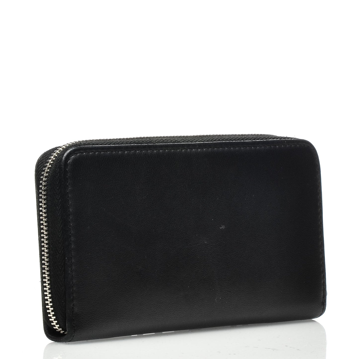 Lambskin Small CC Zip Around Wallet Black Beige
