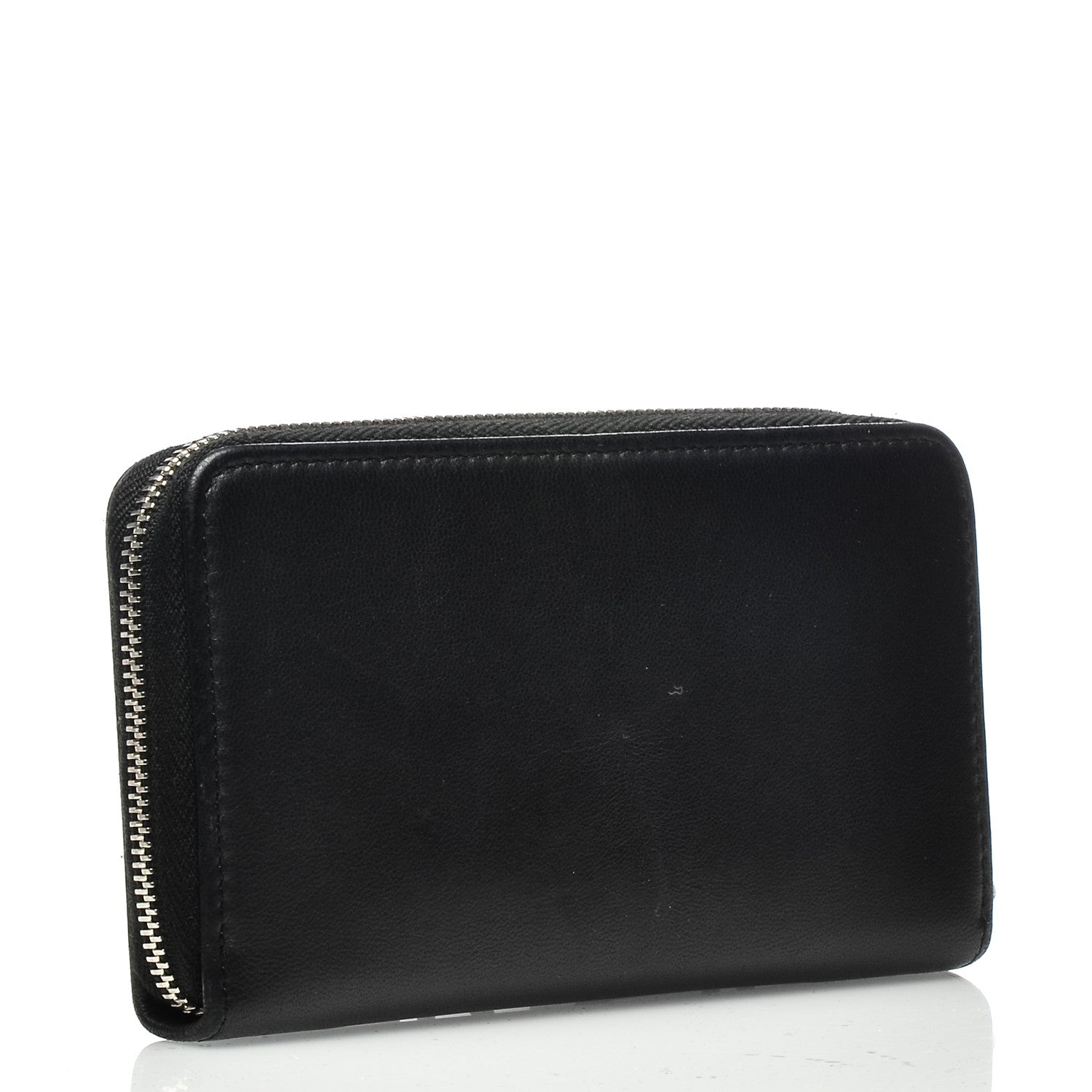 Chanel Lambskin Small CC Zip Around Wallet Black Beige 3 of 8
