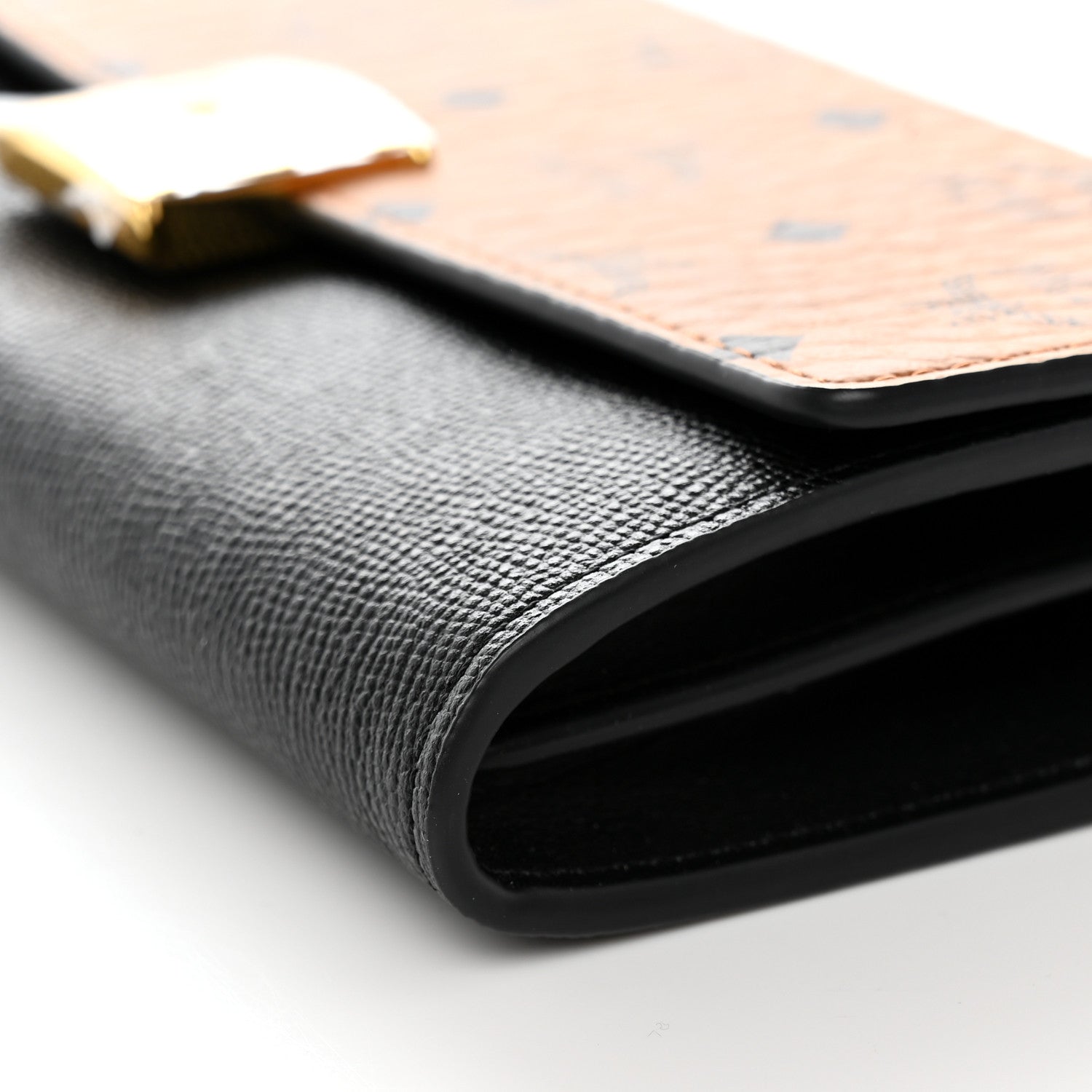 MCM Visetos Calfskin Large Mena Crossbody Wallet On Chain Cognac Black 9 of 11