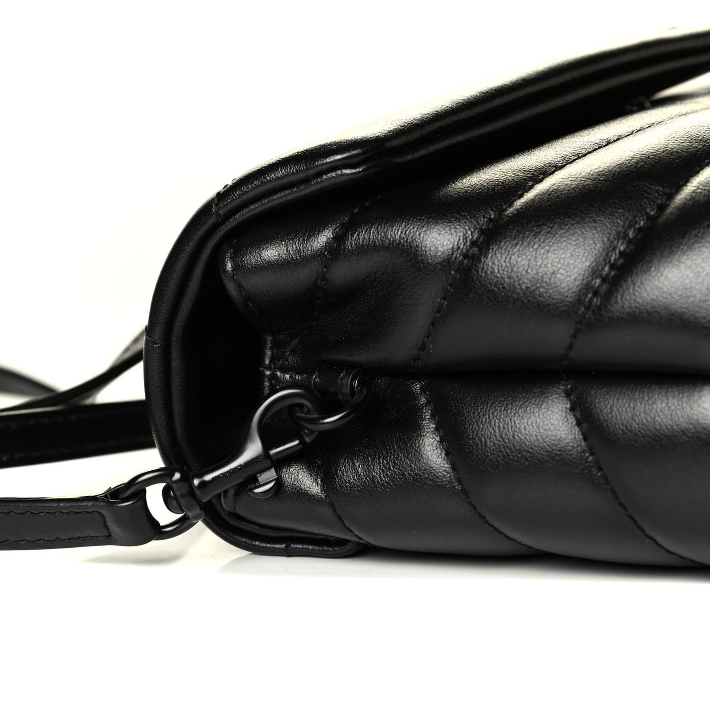 Calfskin Y Quilted Monogram Toy Loulou Crossbody Bag Black