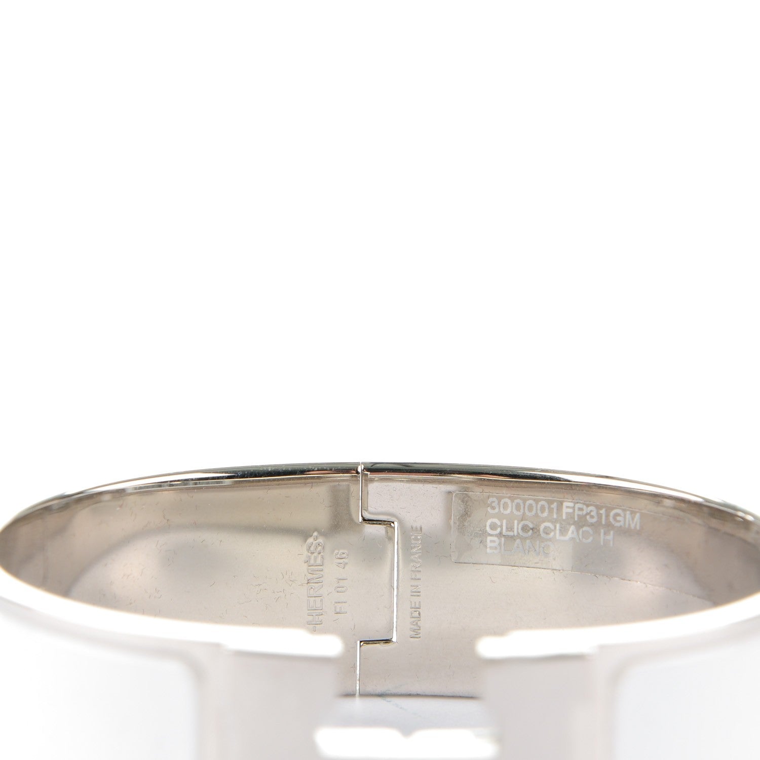 Hermes Enamel Wide Clic Clac H Bracelet GM White 3 of 5
