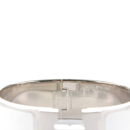 Hermes Enamel Wide Clic Clac H Bracelet GM White 3 of 5